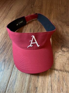 Nike Red Visor Cap with White 'A' Embroidery